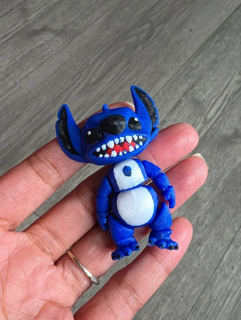 3D Printed Stitch Mini Blue Monster Toy - Kids Toys